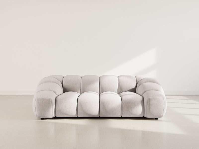 Ava - Canapé - 3 Places - Velours Texturé - Gris Clair