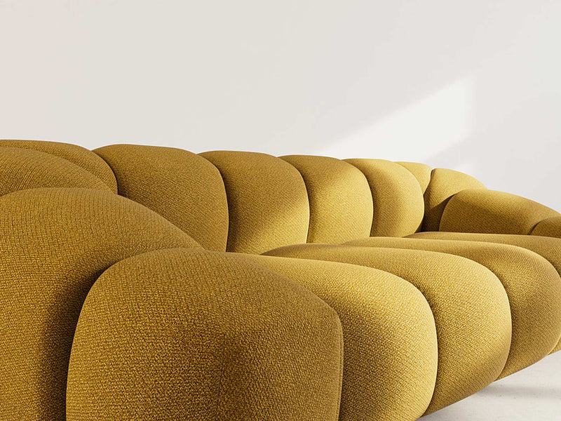 Ava - Canapé - 3 Places - Velours Texturé - Jaune