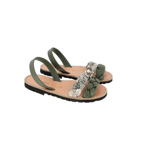 Avarca Cabrera Army/Reptile Sand Sandals - Green