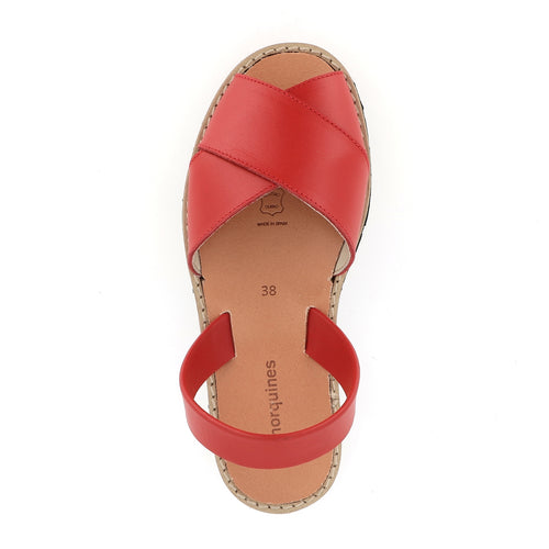 Avarca Cala Leather Pomodoro Sandals - Red