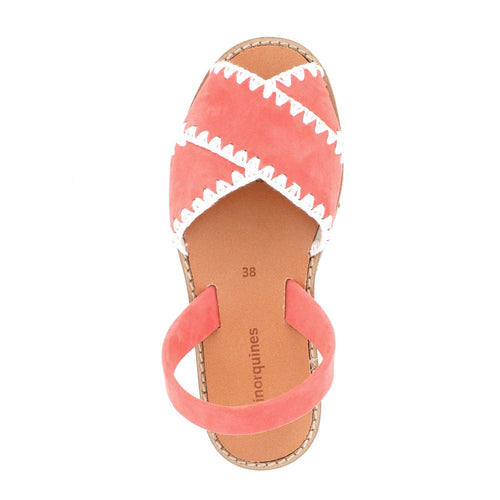 Avarca Cala Suede Java Blanco Ganchillo Blanco Sandals - Orange