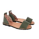 Avarca Deia Leather Army Sandals - Green