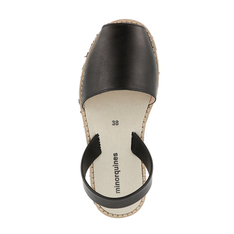 Avarca Eco Leather Negro Sandals - Black