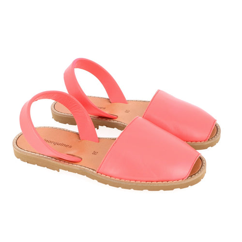 Avarca Coral Leather Sandals - Pink