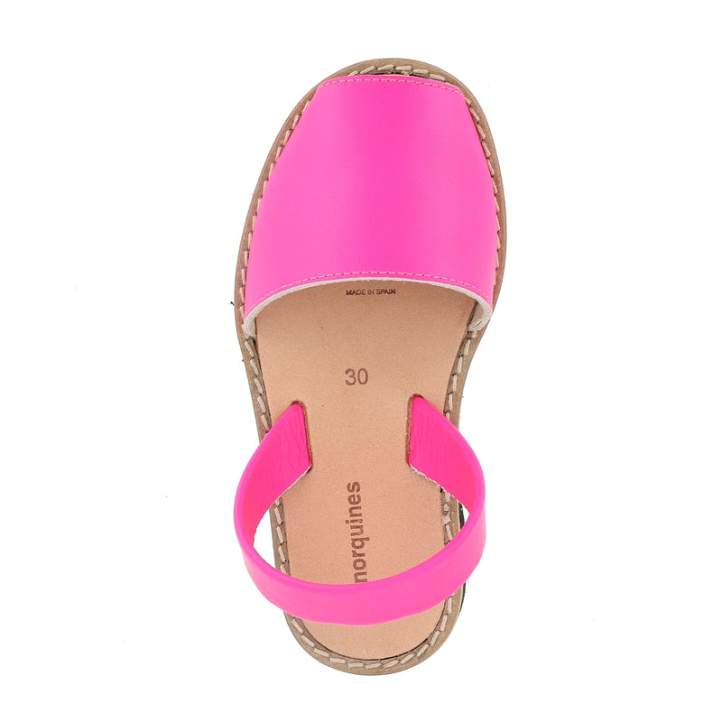 Sandales Avarca Cuir Fluo Fuchsia - Rose