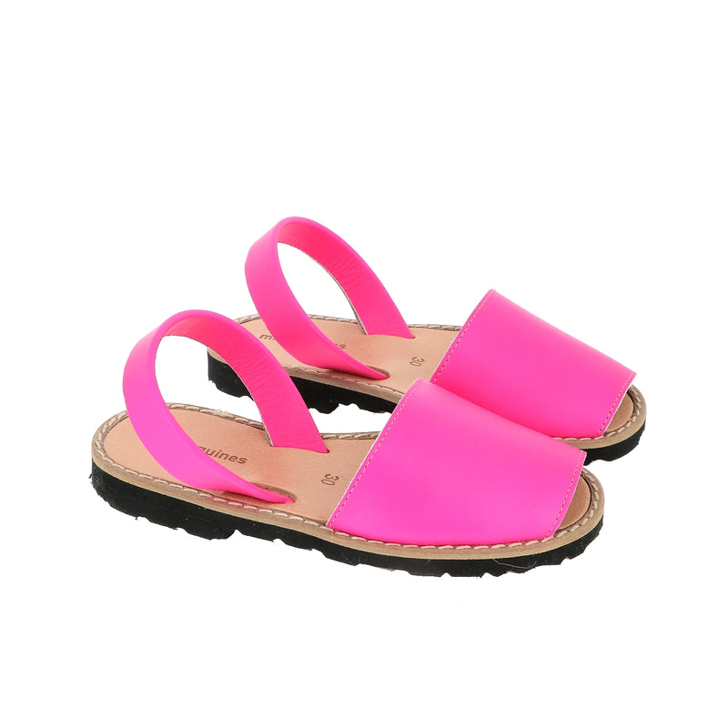Sandales Avarca Cuir Fluo Fuchsia - Rose