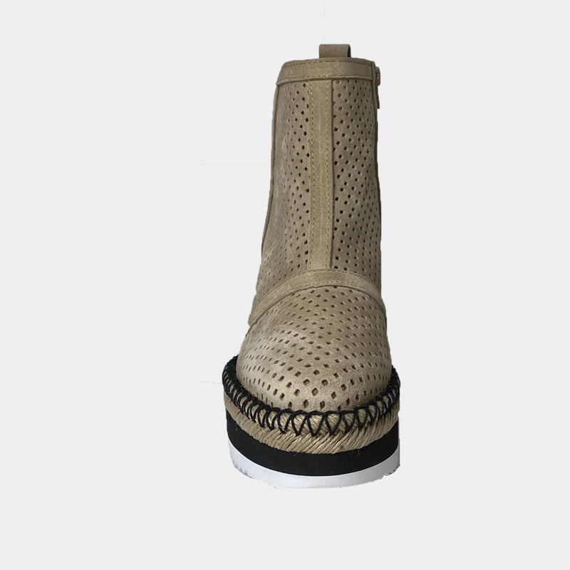 Boots Ann Tuil Avenue - Velours Perforé Beige