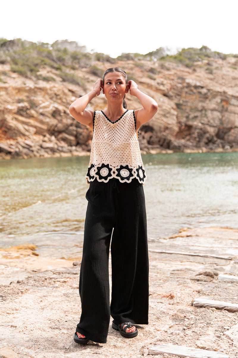 AVILIO Noir - Top Crochet