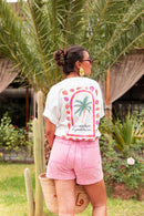 AYUMI Blanc - T-Shirt Imprimé