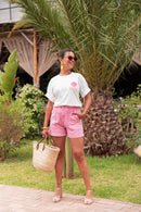 AYUMI Blanc - T-Shirt Imprimé