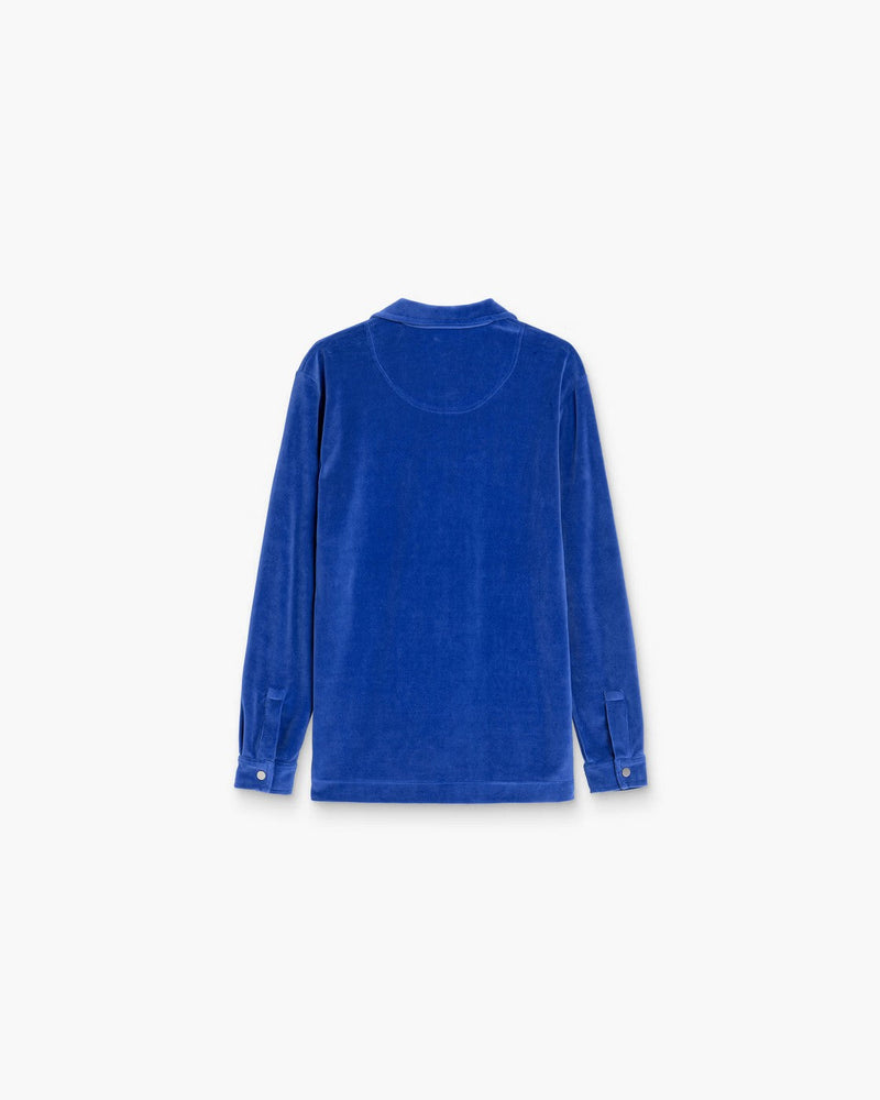Azur Velor Long Sleeve Shirt - Blue
