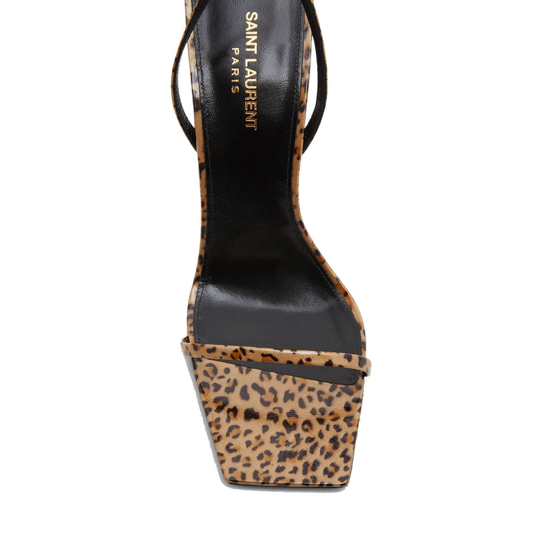 Saint Laurent Pam 110 Leopard Sandals - Brown - Woman