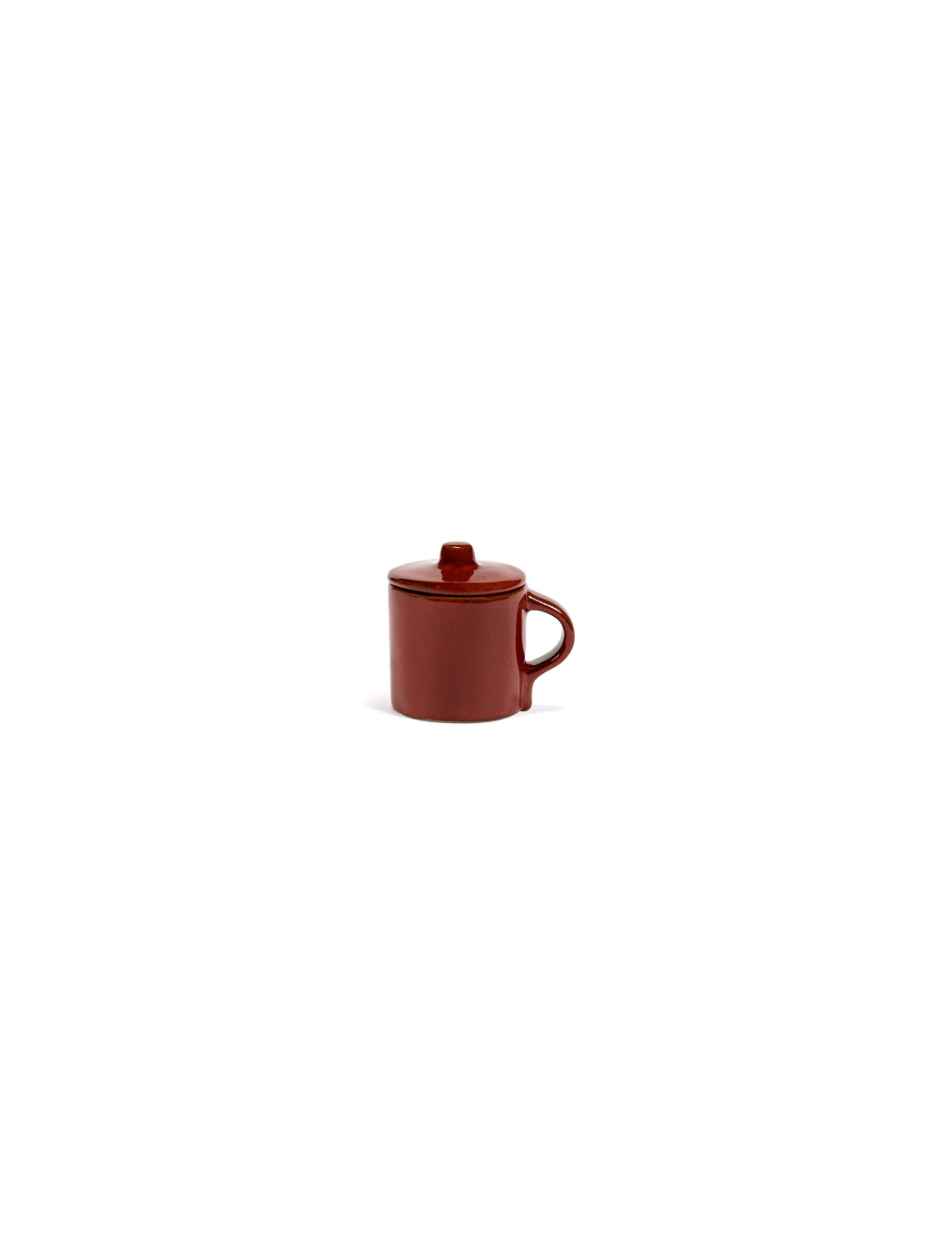 La Mère - Lot De 2 Tasses À Espresso + Couvercles - Grès - Rouge