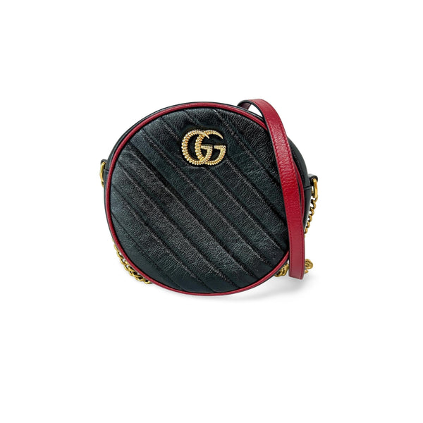 Gucci - GG Marmont Round medium shoulder bag in calfskin - Multicoloured