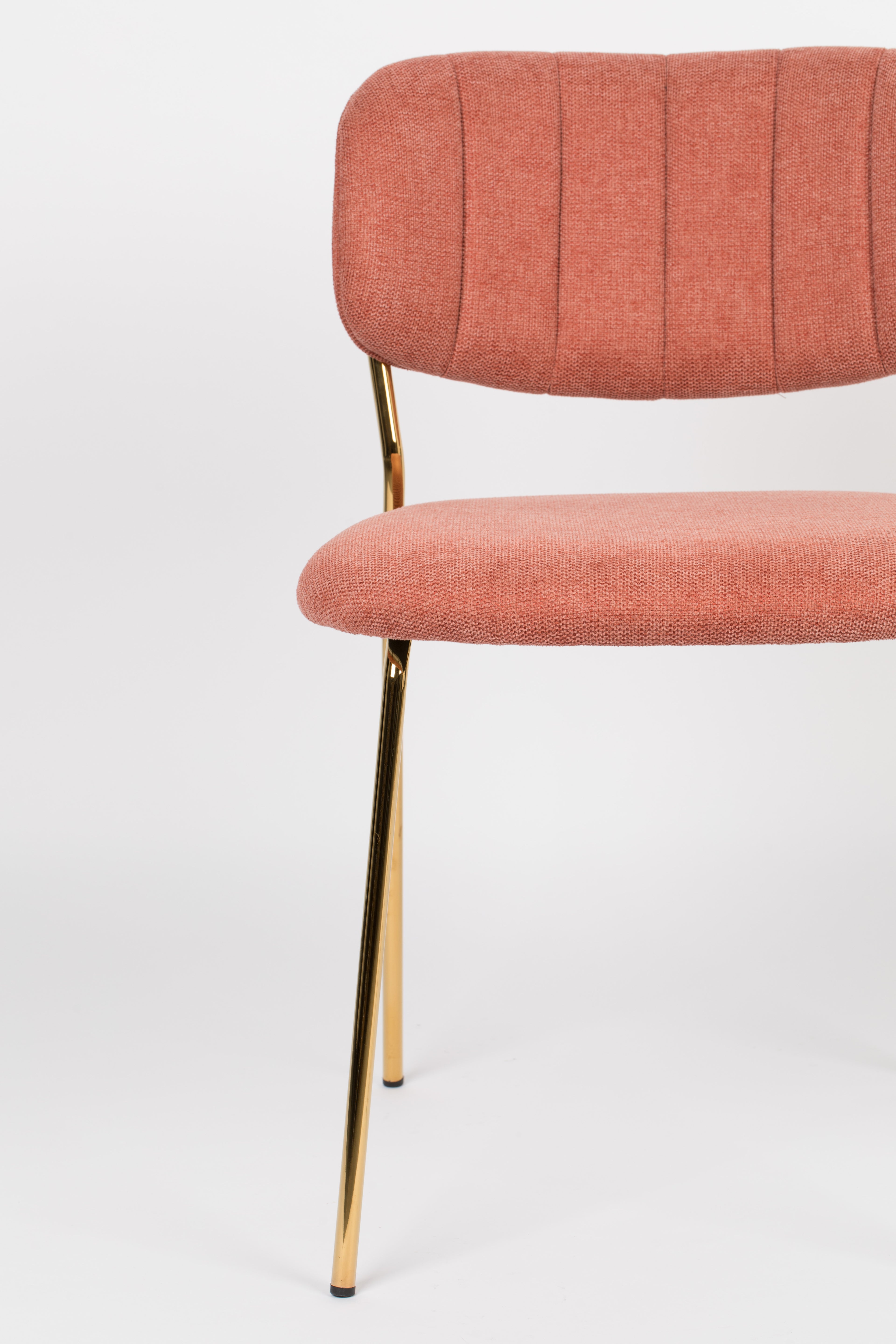 Jolien - Dining Room Chair - Fabric - Gold/Pink