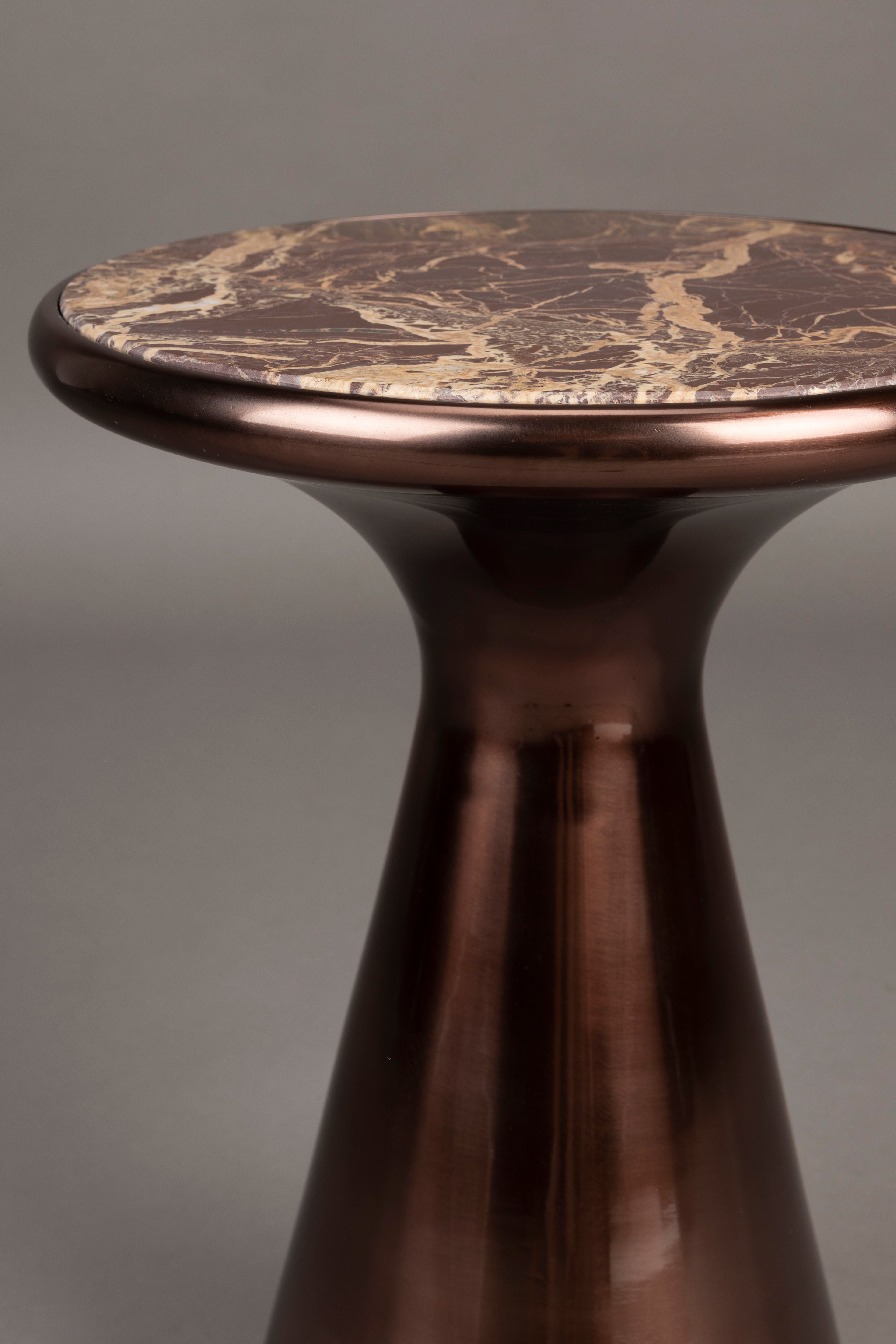 Mount M - Side Table - Aluminum - Brown/Black Marble