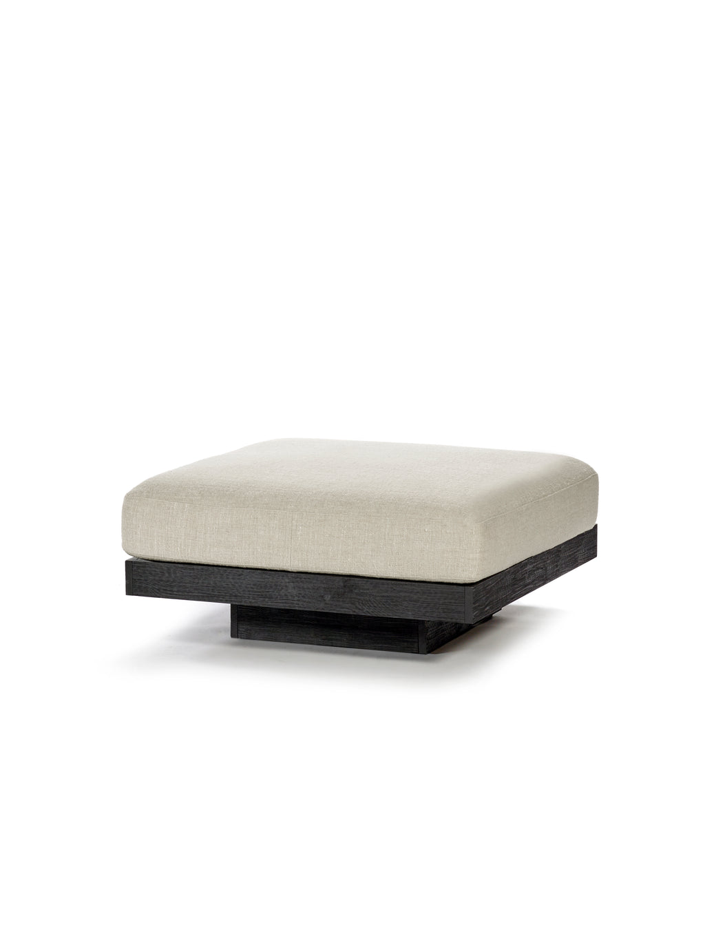 Rudolph - Pouf D'intérieur - Aluminium, Bois Et Tissu D'ameublement - Bone Noir