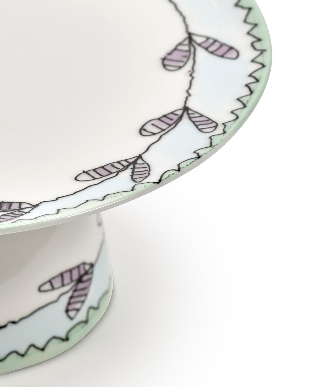 Midnight Flowers - Plat À Gâteau - S - Porcelaine Fine Bone China - Blossom Milk