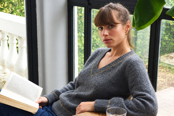 Pull Avy Mohair Mouette Et Or