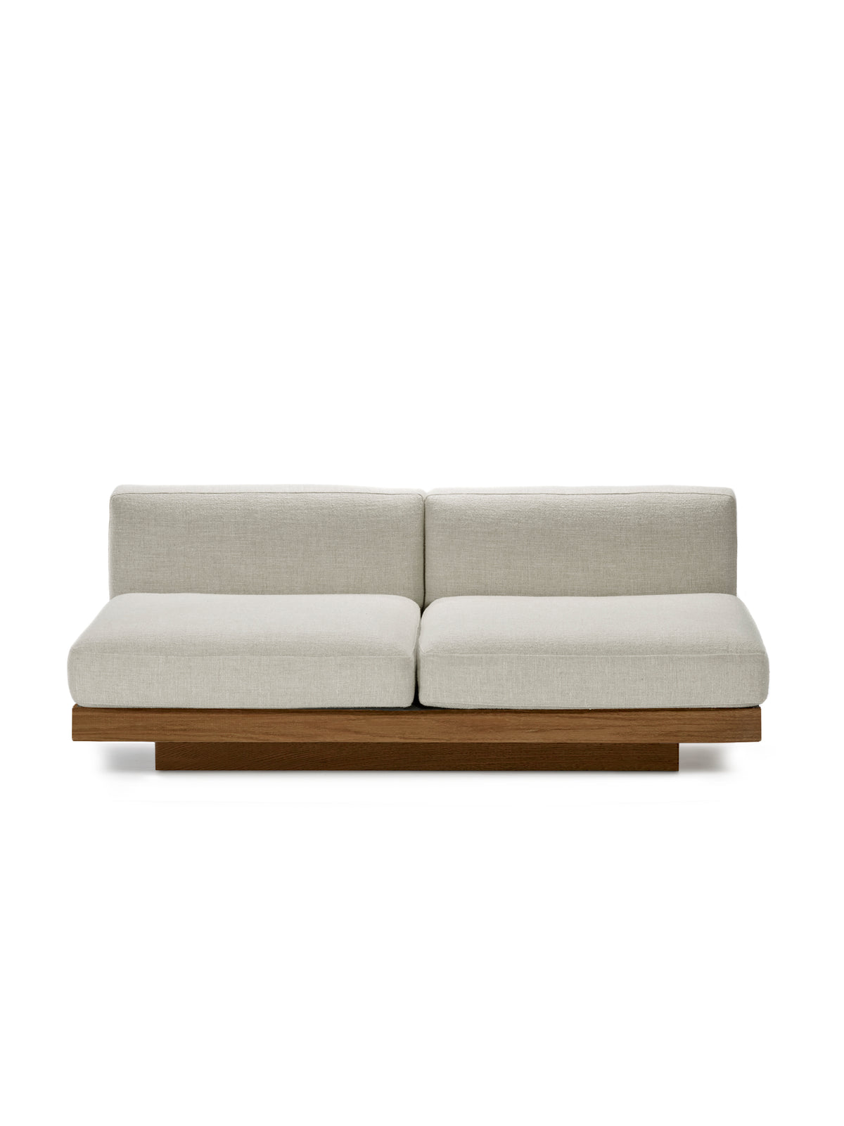 Rudolph - Banc 2 Places D'intérieur - Aluminium, Bois Et Tissu D'ameublement - Bone Cognac