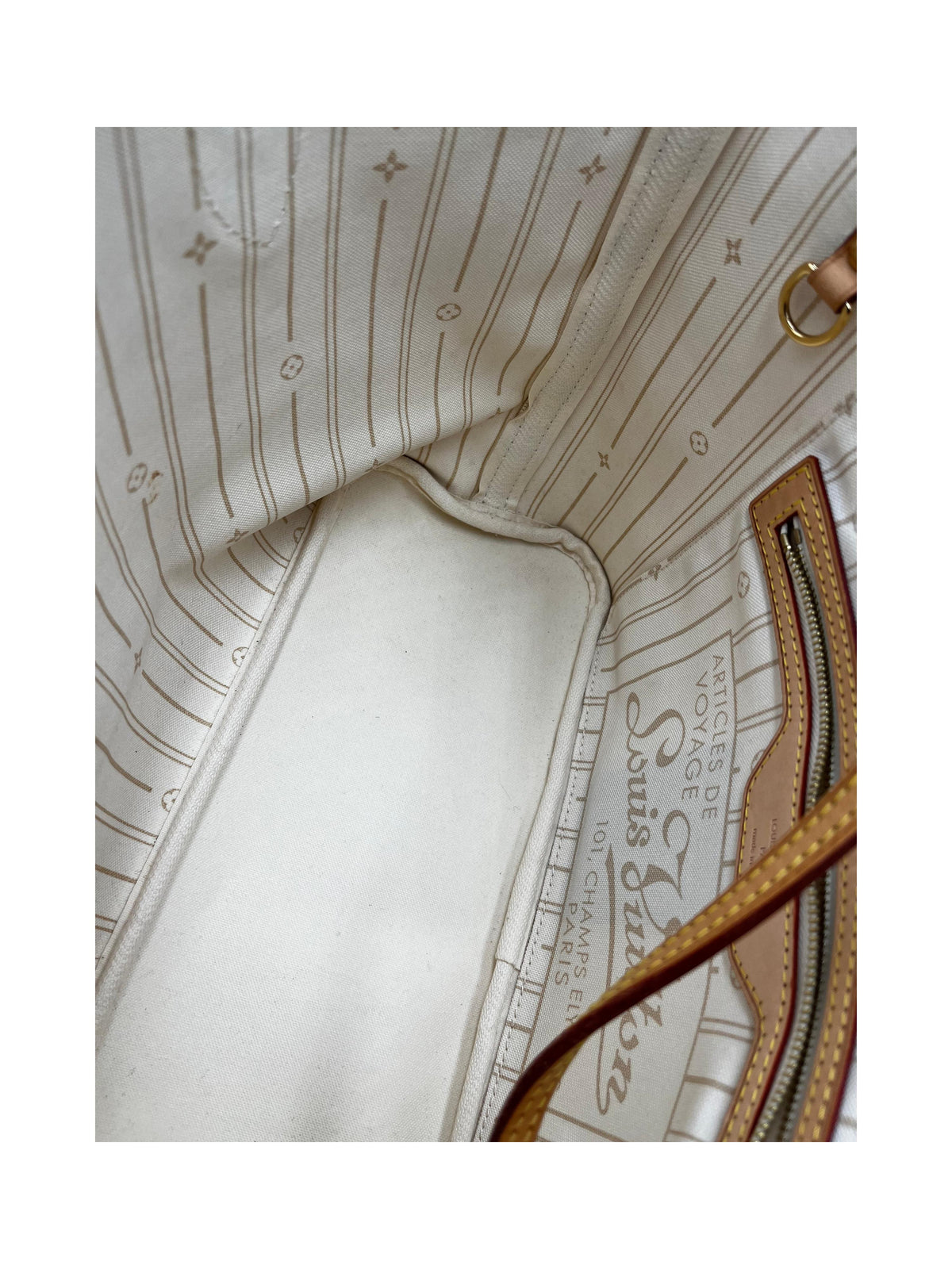 Sac À Main Louis Vuitton Neverfull Tote Pm Toile - Blanc
