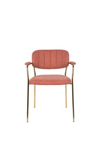 Jolien - Dining Room Armchair - Fabric - Gold/Pink