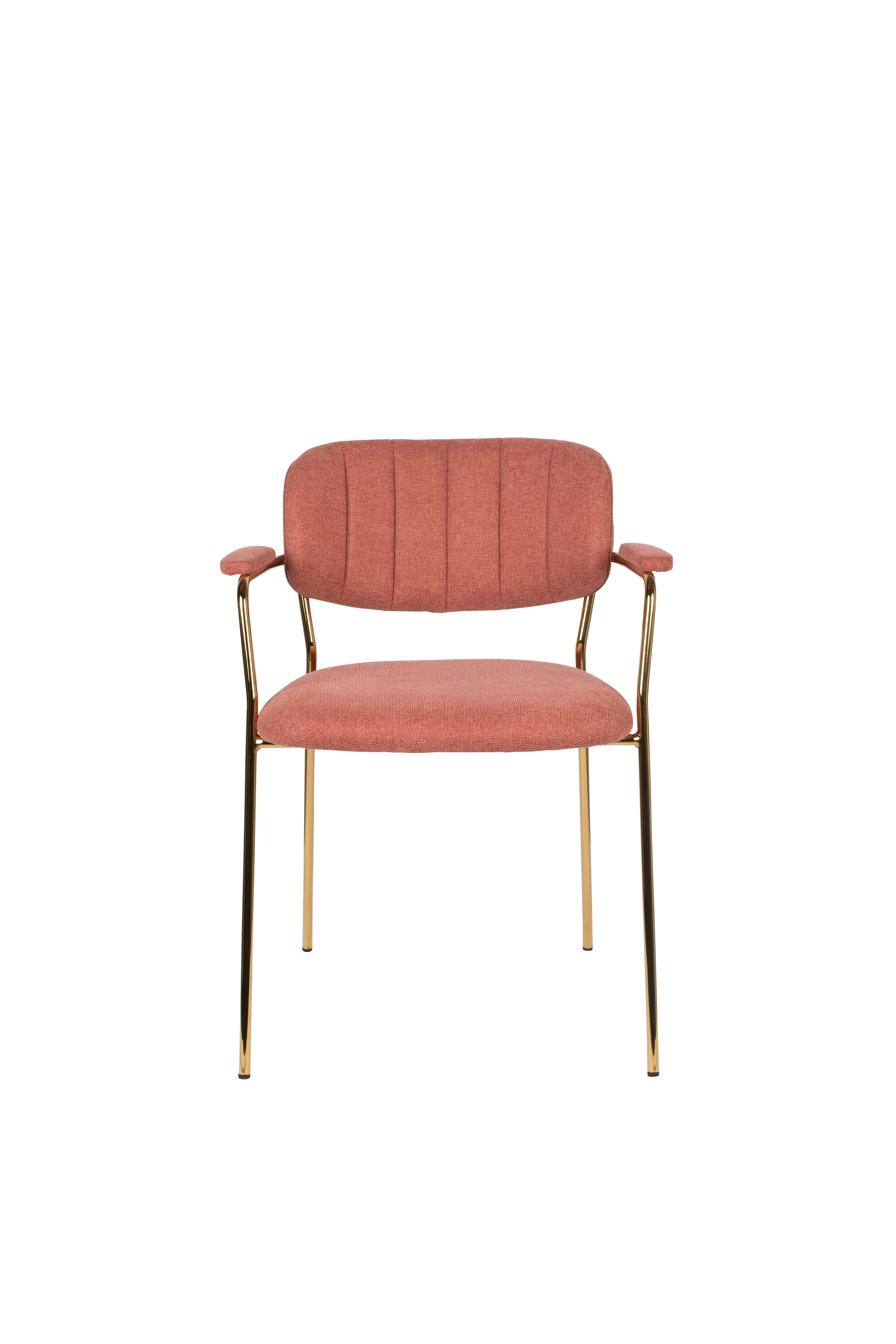 Jolien - Dining Room Armchair - Fabric - Gold/Pink