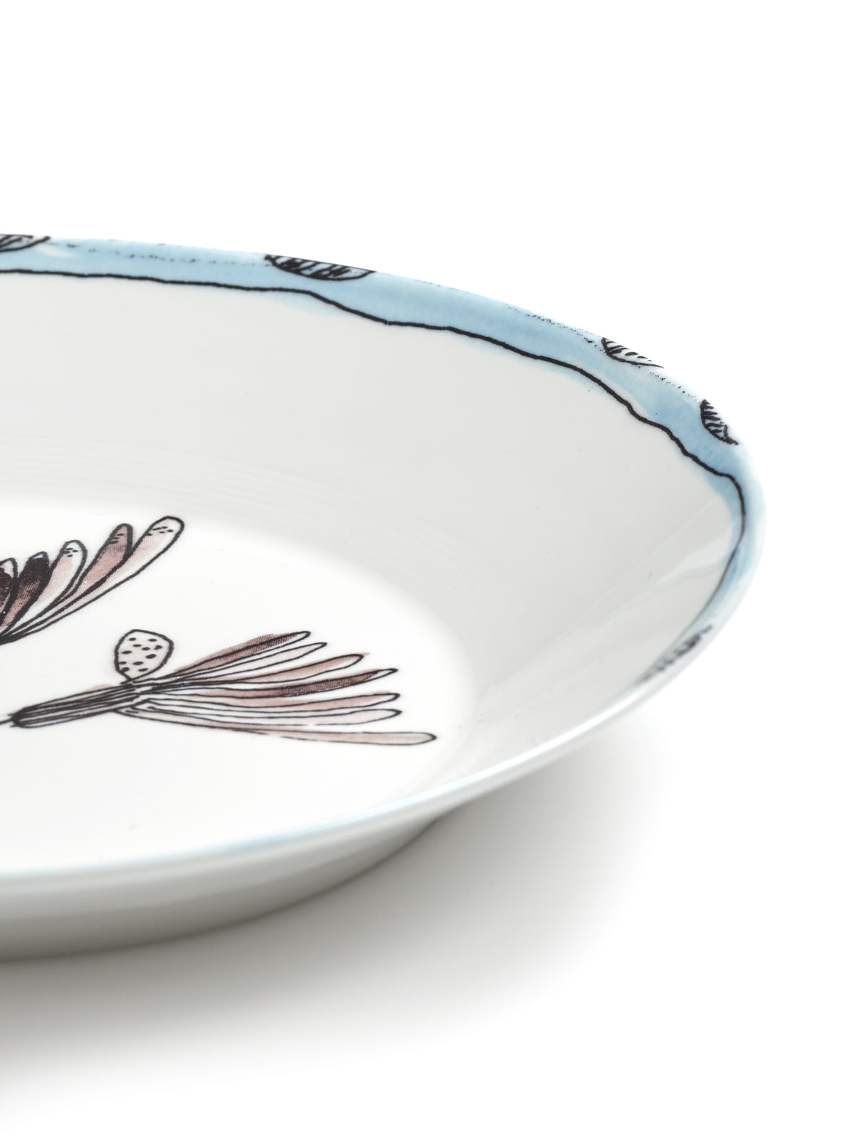 Midnight Flowers - Lot De 2 Assiettes Creuses - S - Porcelaine Bone China - Camelia Aubergine