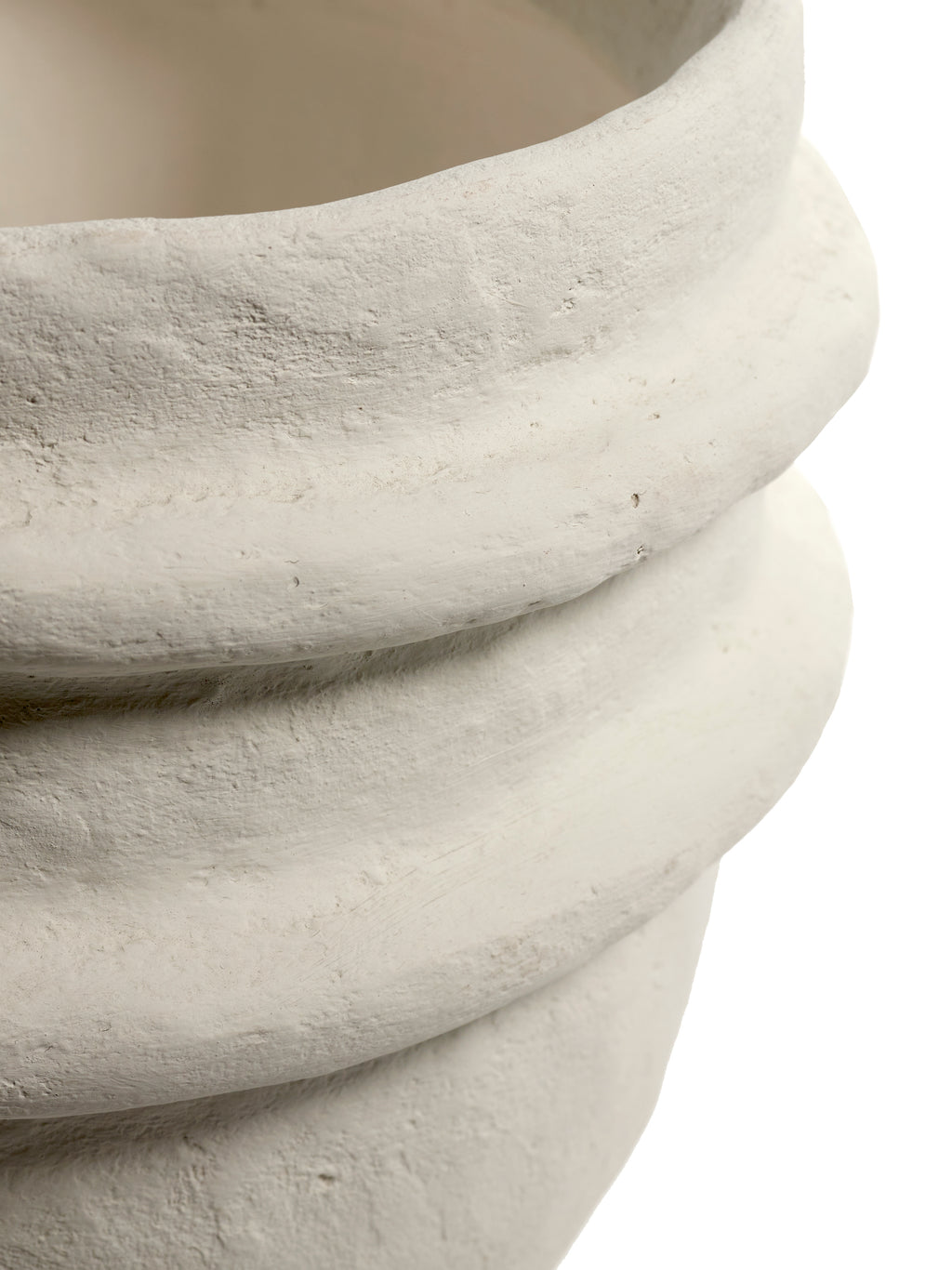 Earth Interior - Pot De Fleurs - Papier Mâché - Blanc
