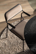 Alba - Dining Room Armchair - Fabric - Black/Beige