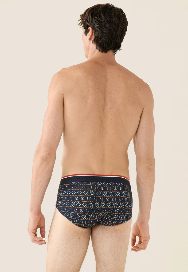 Slip Imprimé Flocon Vert Sapin En Coton - Terrible Flocon Vert Sapin