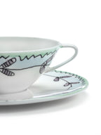 Midnight Flowers - Lot De 2 Tasses À Café Basses + Soucoupes - Porcelaine Bone China - Blossom Milk