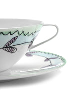 Midnight Flowers – 2er-Set Bouillontassen + Untertassen – Bone-China-Porzellan – Blossom Milk