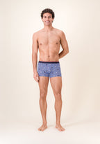 Marius Cotton Cockerel Stripe Boxers - Steel Blue