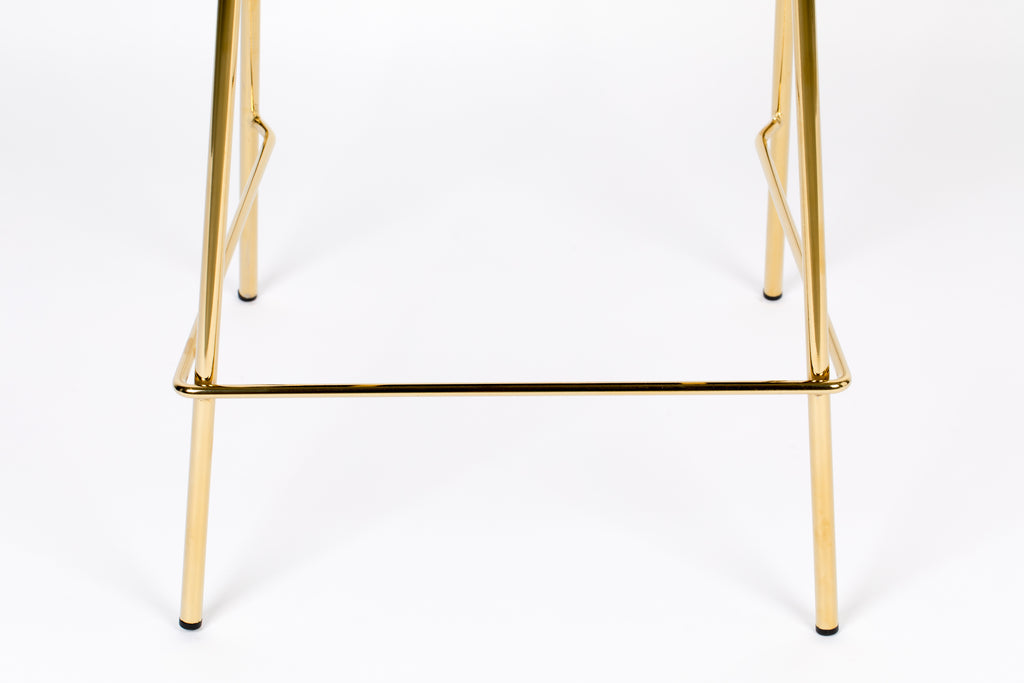 Jolien - Tabouret De Bar & De Comptoir - Tissu - Doré/Vert Foncé