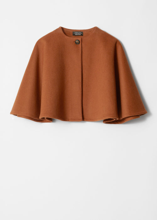 Calentador de cuello estilo babero Stine Felt Cape - Marrón - Mujer
