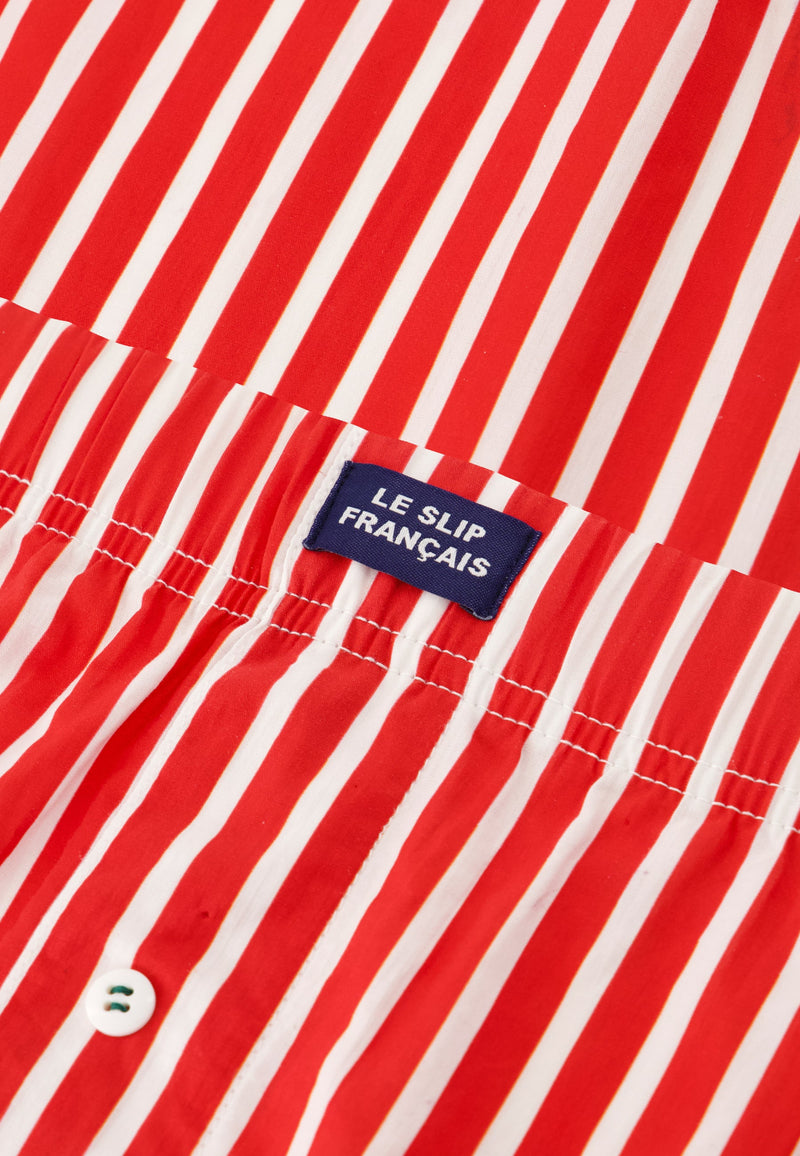 Caleçon À Rayures Rouges En Coton - Jacques Rayures Rouge