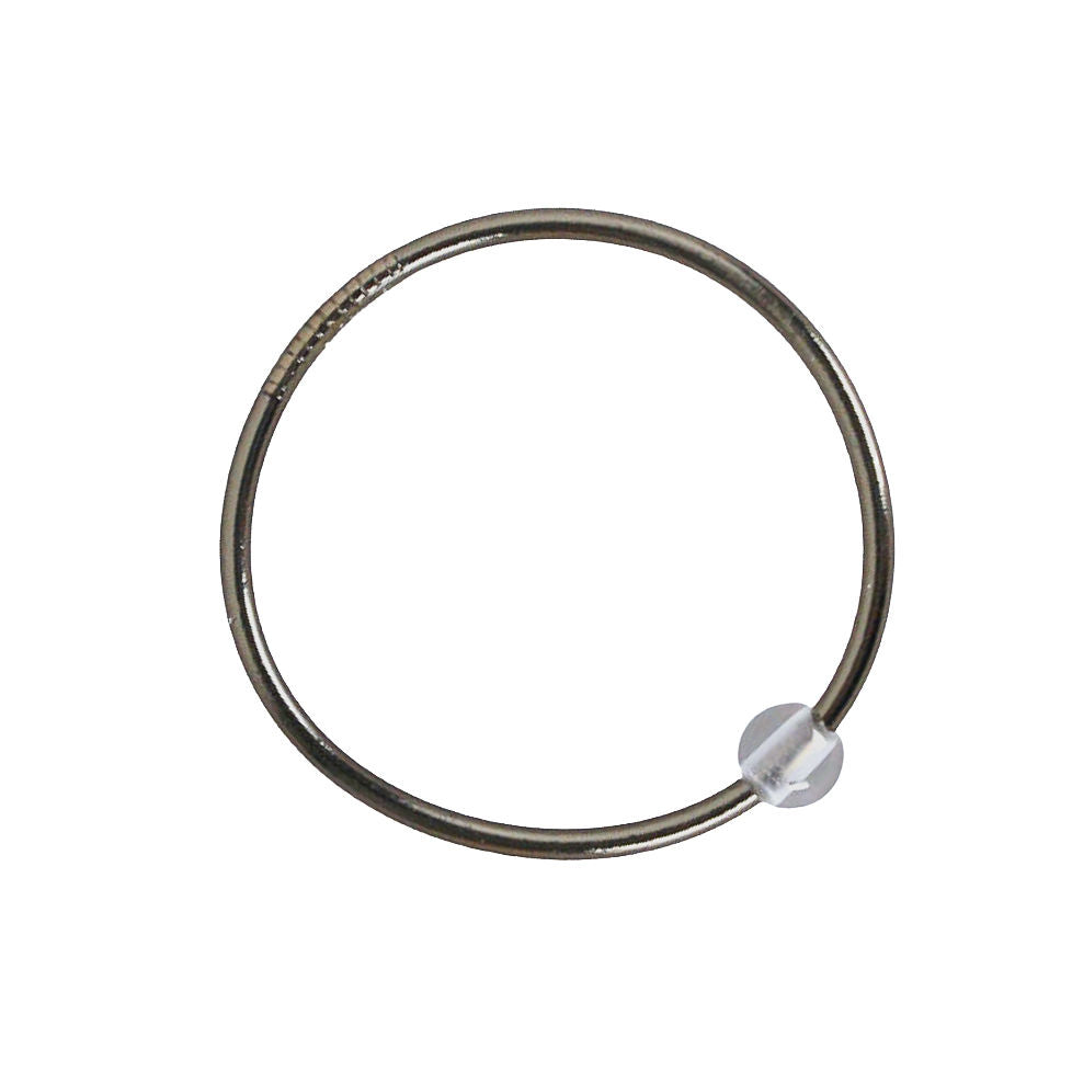 Jonc Budista Aura – Dark Silver & Cuarzo Transparente