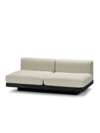 Rudolph - Banc 2 Places D'intérieur - Aluminium, Bois Et Tissu D'ameublement - Bone Noir