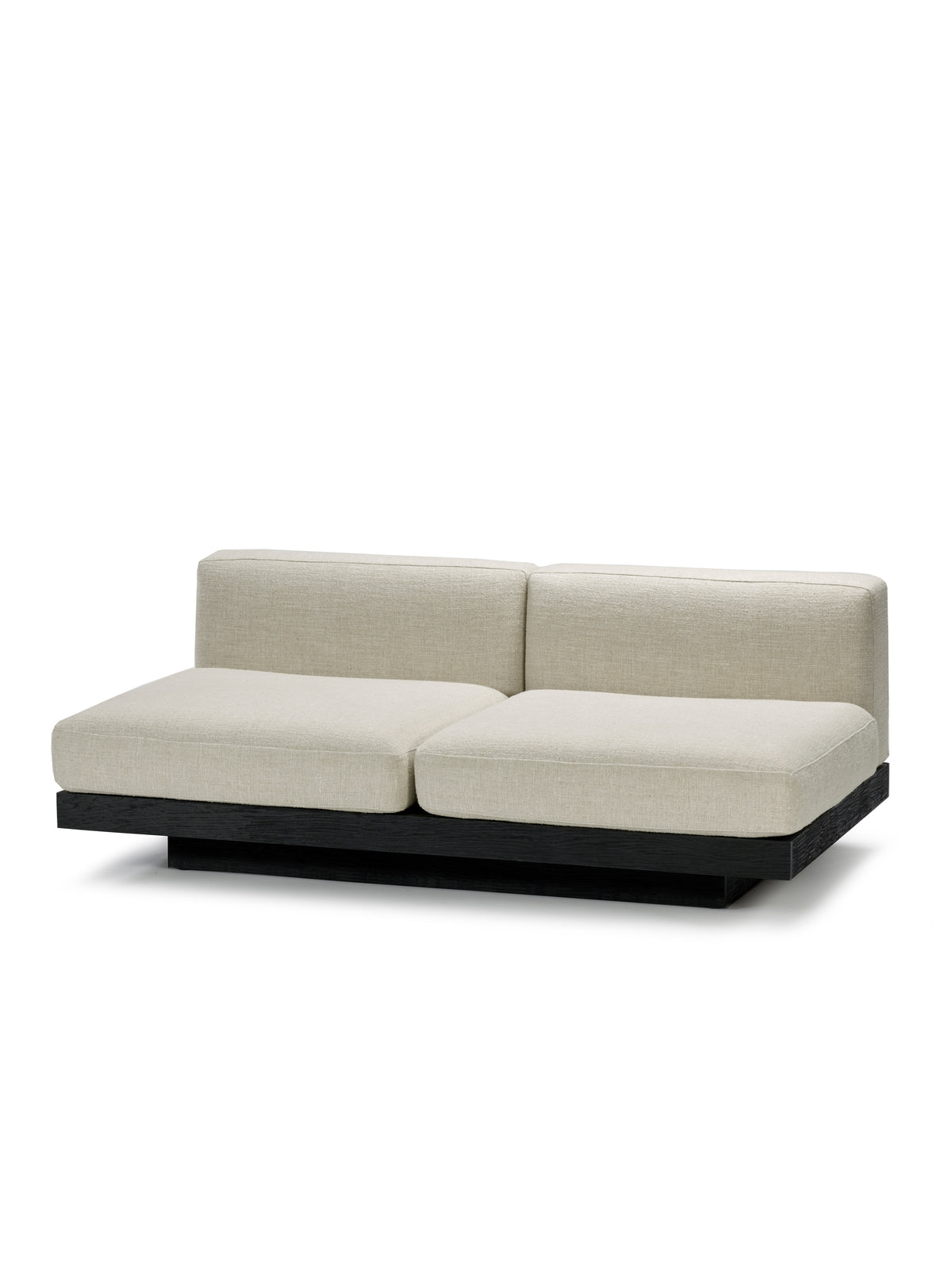 Rudolph - Banc 2 Places D'intérieur - Aluminium, Bois Et Tissu D'ameublement - Bone Noir