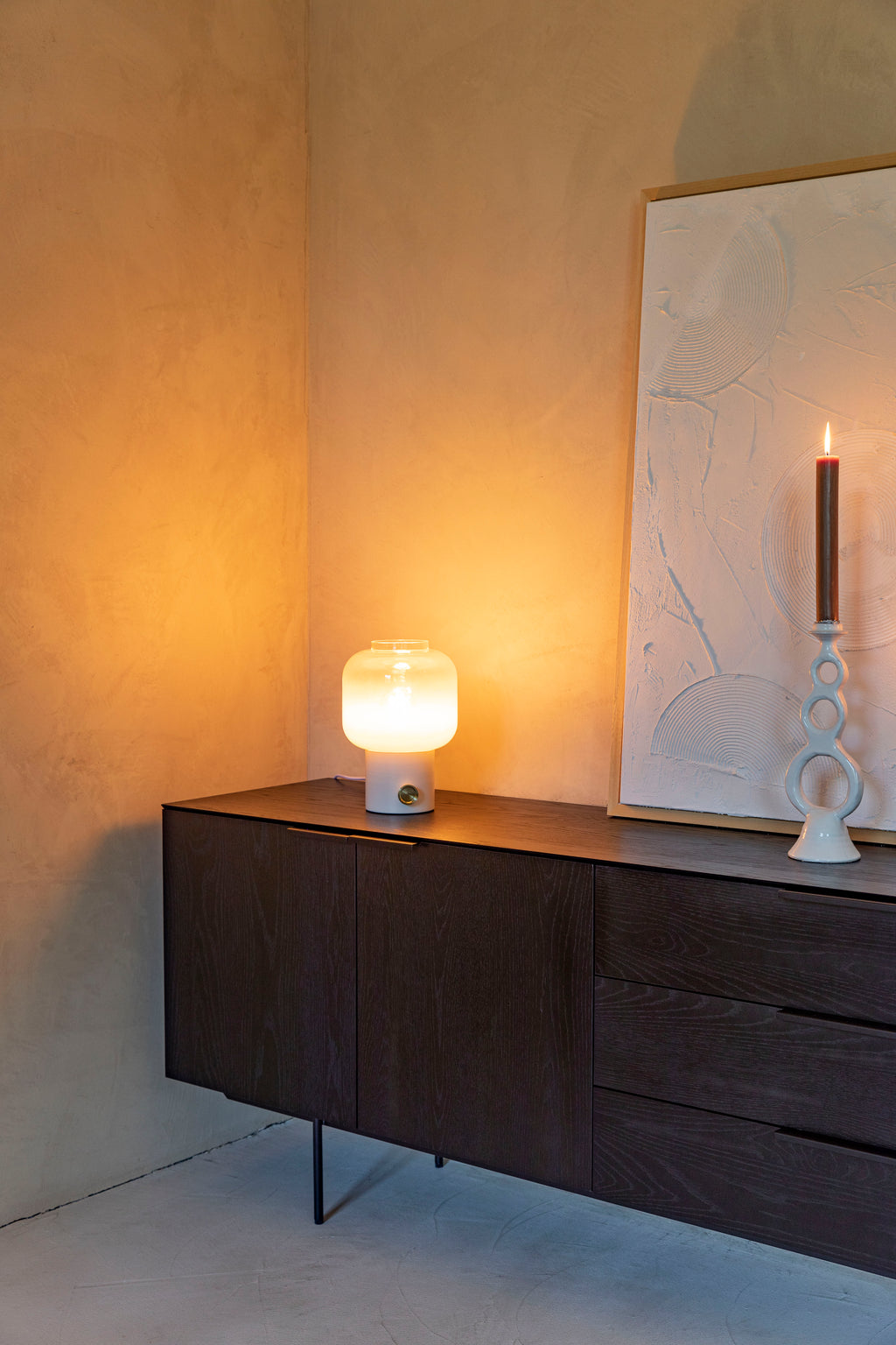 Moody - Table Lamp - Glass - White