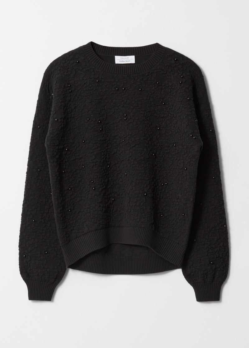 Jumper Pa Waffle Sweater - Black - Women
