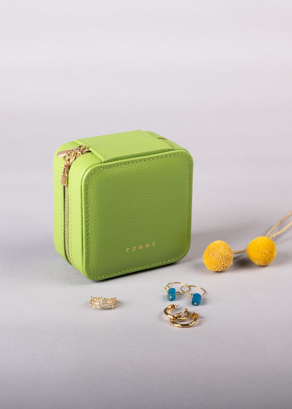 Square Jewellery Box - Pebbled - Grey