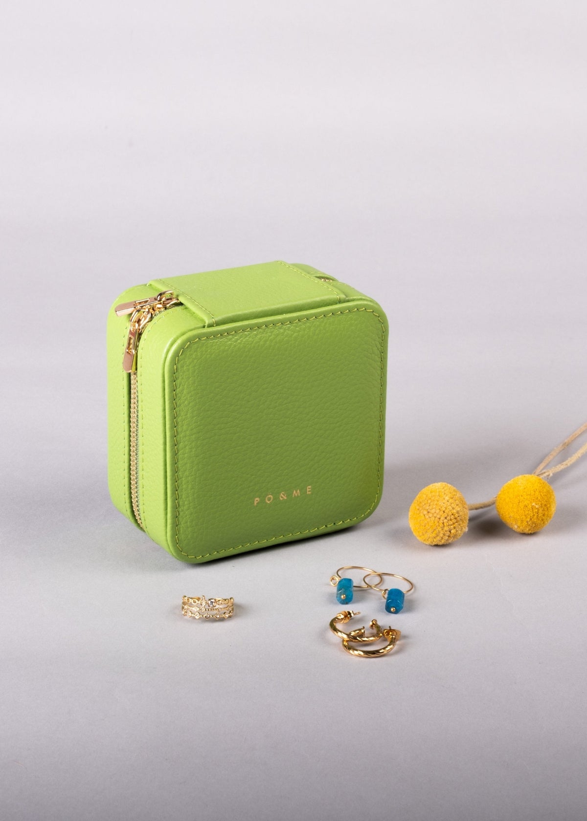 Square Jewellery Box - Pebbled - Grey