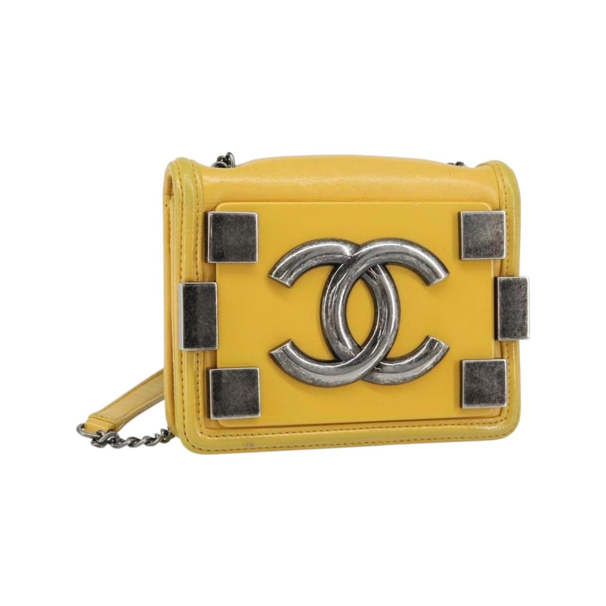 Chanel Boy Brick Flap mini leather pouch - Yellow