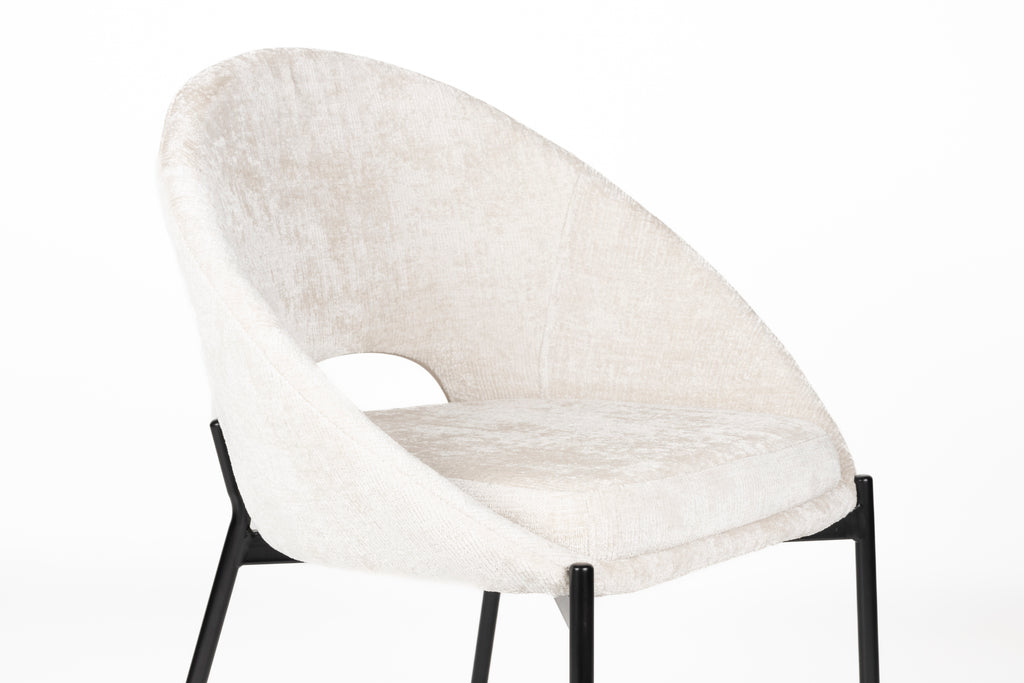 Dando - Dining Chair - Polyester - Off-White/Off-White