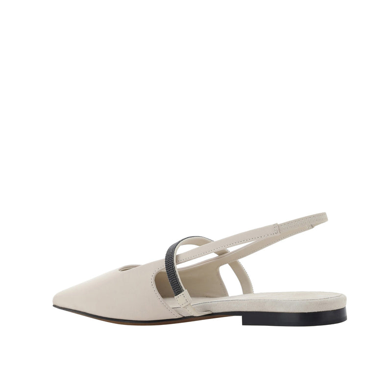 Ballerines - Brunello Cucinelli Slingback Flats - Cream