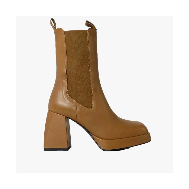 Chelsea Mid Boots Ann Tuil Babette - Cuir Camel