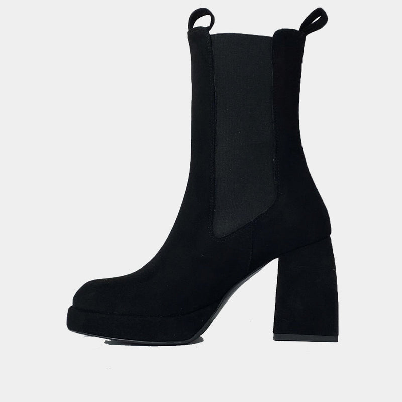 Chelsea Mid Boots Ann Tuil Babette - Velours Noir