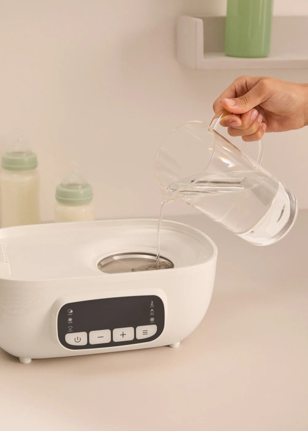 Baby Bottle Care - Esterilizador multifunción con secado para 8 biberones - Blanco roto